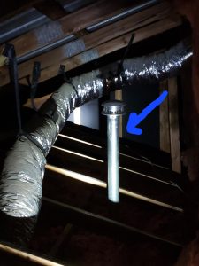 Water heater vent pipe that terminates in the attic instead of outdoors.  - Safety hazard
