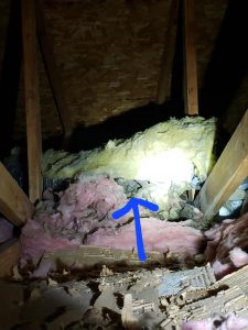 Rodent damage to duct work in attic.