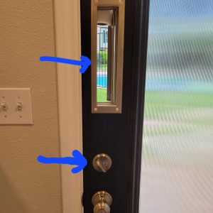 Mail box slot right above door lock
